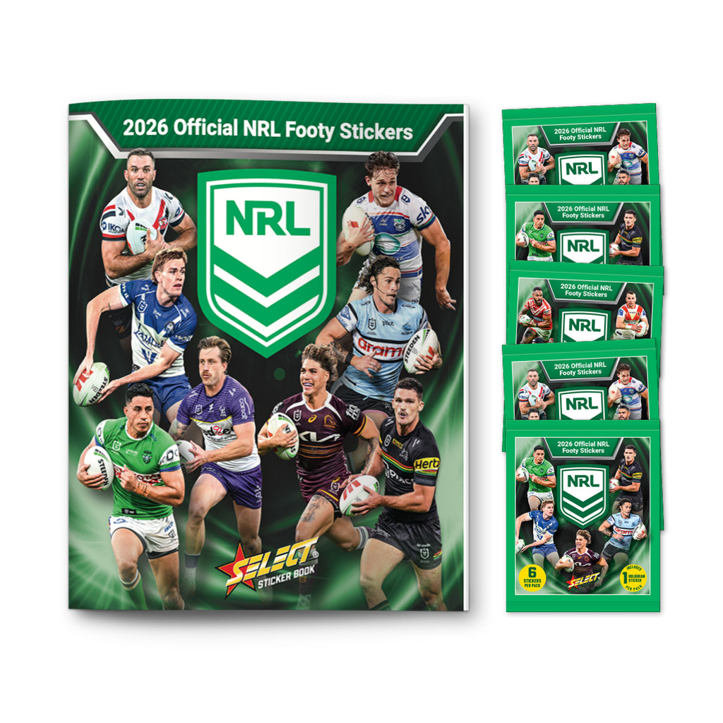 2026 Official NRL Footy Stickers Book Bundle – Select Cards