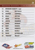 2012-13 Select Australian Baseball League Brisbane Team Set