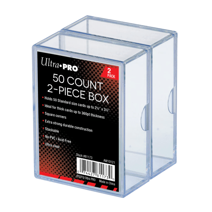 Ultra Pro 2-Piece 50-Count Clear Card Boxes (2 Pack)
