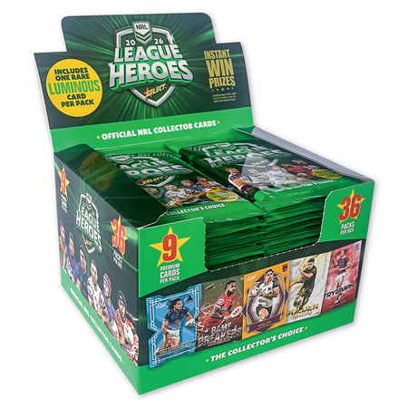 2026 NRL League Heroes Cards Box (36 Packs)