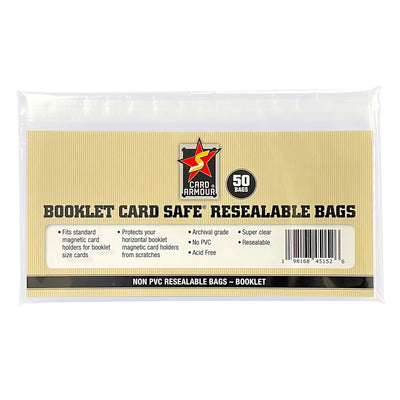 Card Armour Booklet Card Safe Resealable Bags (50 Pack) Select Cards Card Armour Booklet Card Safe Resealable Bags (50 Pack) Select Cards