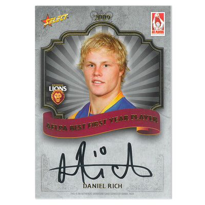 AFL Daniel Rich Best First Year Player Signed Card